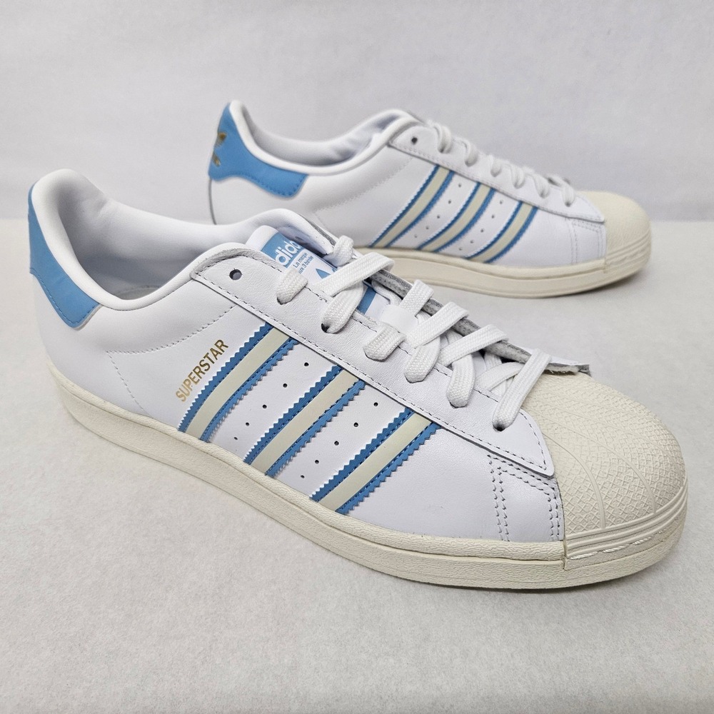 Adidas Superstar Casual Sneakers GX9876 White Light Blue Men's Size 9